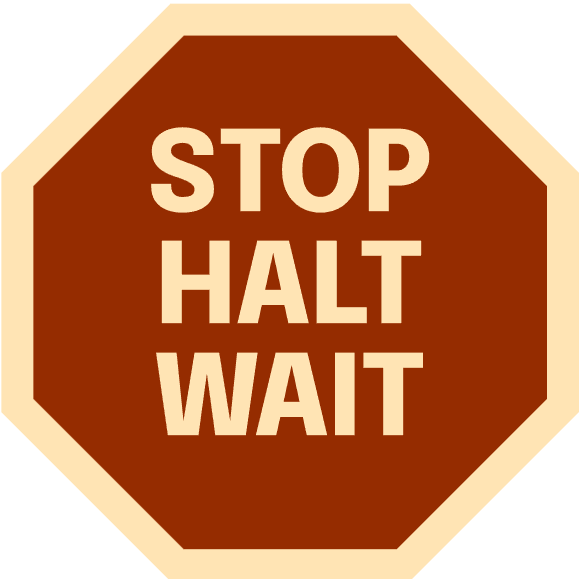 A stop sign with the words “Stop Halt Wait” to create an analogy for images with redundant text.